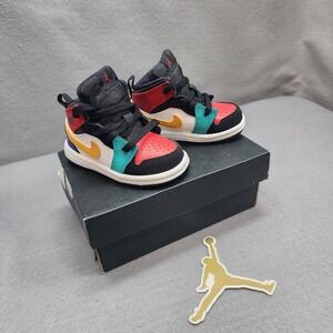 Jordan 1 Mid TD Multi-Color Sneakers 640735-125 Toddler 4C